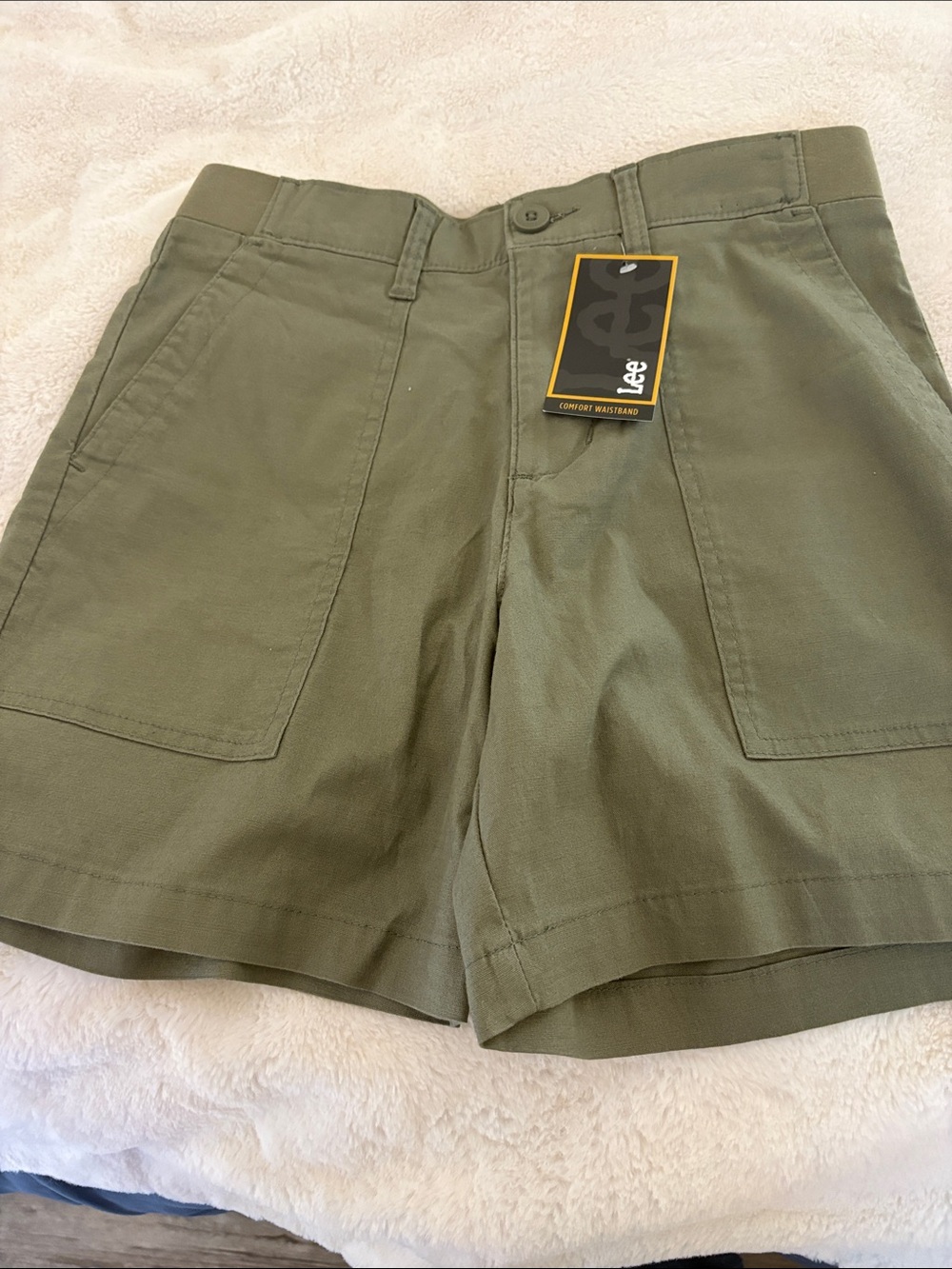 Lee Women's Flat Front Shorts in Olive